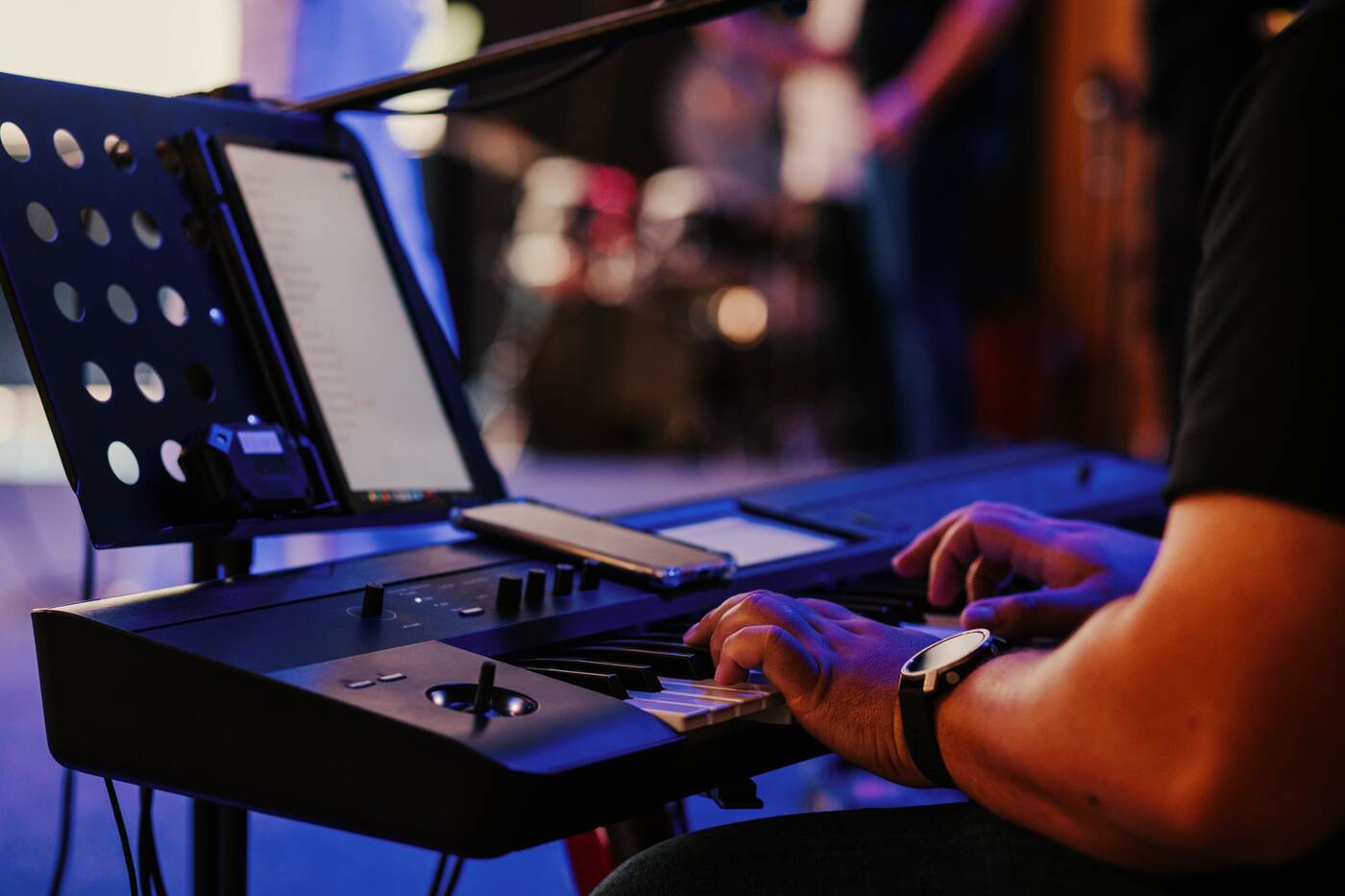 Mãos no teclado